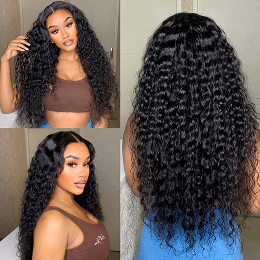 180% Density | Water Wave 13x4 Frontal HD Lace Glueless Free Part Long Wig 100% Human Hair