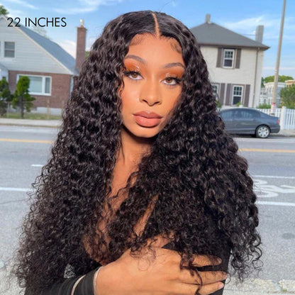 180% Density | Magical Wet And Wavy Mid Part Glueless 5x5 Closure HD Lace Wig Breathable Cap