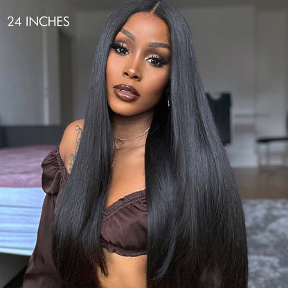 200% Mega Density | Silky Straight Glueless 5x5 Closure Undetectable HD Lace Long Wig 100% Human Hair