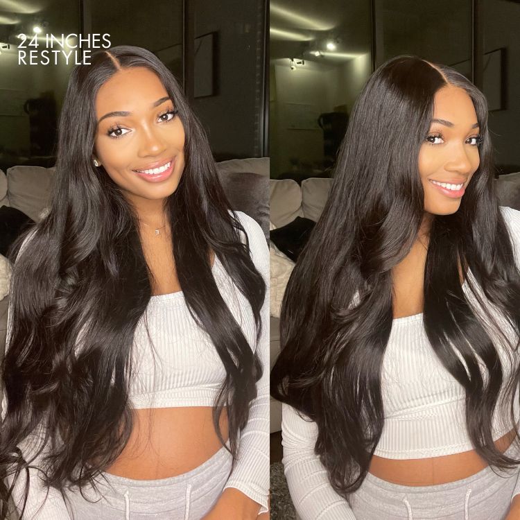 180% Density | Silky Straight Glueless 5x5 Closure Undetectable HD Lace Long Wig | Large & Small Cap Size