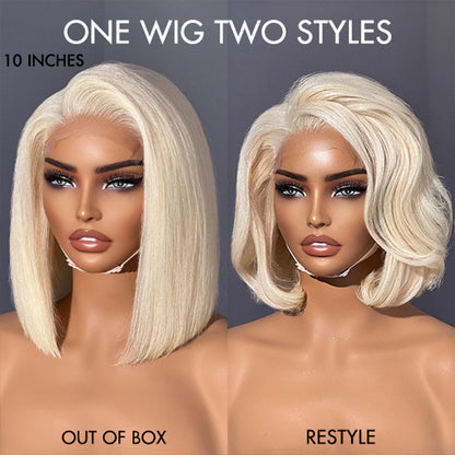 Blonde 613 Glueless 5x5 Closure HD Lace Bob Wig 100% Virgin Human Hair