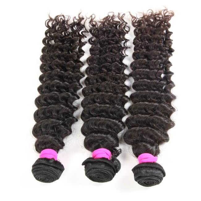 3 Pcs Deep Wave 100% Virgin Human Hair Bundles