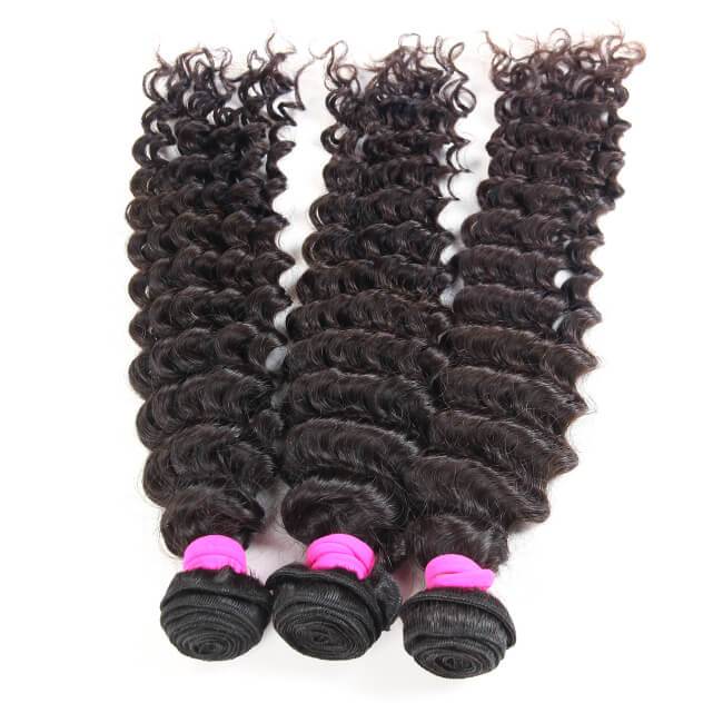 3 Pcs Deep Wave 100% Virgin Human Hair Bundles