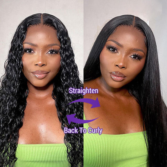 180% Density | Magical Wet And Wavy Mid Part Glueless 5x5 Closure HD Lace Wig Breathable Cap